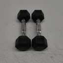 RitFit 5LBS Rubber Encased Hex Dumbbell Sets with Optional Rack for Home Gym, Coated Hand Weights for Strength Training, Workouts