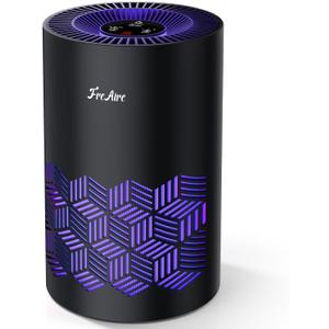 FreAire Air Purifiers for Bedroom, Air Purifiers for Home with Lights, HEPA Air Purifier Removes Dust Smoke Pollen Dander Smell, for Home/Pets/Bedroom, Black