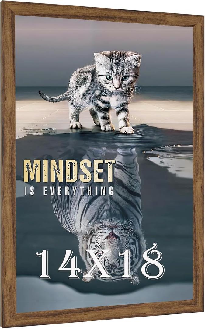 14x18 Frame Rustic Brown, Distressed 18x14 Picture Frame, Art Pic Hanging Poster Frame, 14 by 18 Gallery Family Concert Portrait Wall Photo Frame Anniversary/Birthday/Wedding/Thank you/Christmas Gift