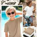 3 Pack Boys' T-Shirts Short Sleeve Crew Neck Kids Shirts Loose Fit Teen Basic Soft Plain Tees , 11-13Y