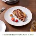 Famiware Venus Plates and Bowls Sets, 12 Pieces Stoneware Speckled Dishes Dinnerware Set for 4, Matte Light Gray - Microwave & Dishwasher Safe, Modern Minimalist, for Everyday Meals & Formal Dining