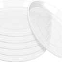 OUPSAUI 3 4 6 8 10 12 14 16 Inch Plant Saucer Pot Tray, 6 Pack Clear Plant Saucers for Indoors and Outdoors, Large Plastic Dish Suacer Water Drip Tray for Potted Plants Flowers (4 Inches)