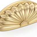 Goldenwarm 6 Pack Gold Cabinet Handles Drawer Pulls Finger Edge Pull for Half Moon Cup Luxury Hardware 3" Hole Center Brushed Brass Knobs