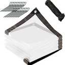 WOVTE 10x12 FT Clear Tarp Heavy Duty Waterproof, Clear Tarps with Grommets, Clear Plastic Tarp with Reinforced Edge for Patio, Garden, Greenhouse, Chicken Coop-Transparent Tarpulin