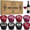 Funny Silicone Wine Stopper Set of 8  Must-Have Wine Accessories & Perfect Wine Gifts for Women & Men  Airtight & Reusable