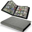 Arkeiliy Premium Ringless Trading Card Binder - 1024 Capacity, 16 Side-Loading Pockets per Page, Archival Quality Protection & Anti-Slip Spine for TCG, MTG, Sports Cards (Gray), 8x10 inches