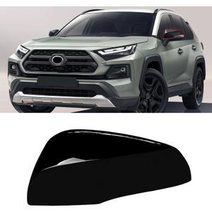 Moonlinks Compatible with Toyota RAV4 2019 2020 2021 2022 2023 2024 Left Side Mirror Cover Replacement, Glossy Black Exterior Left Driver Side Door Rearview Mirror Cap Trim for RAV4 LH