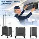 Xtaeptos 20" Rideable Carry On Luggage, Top-Opening Suitcase, Dark Gray, Small