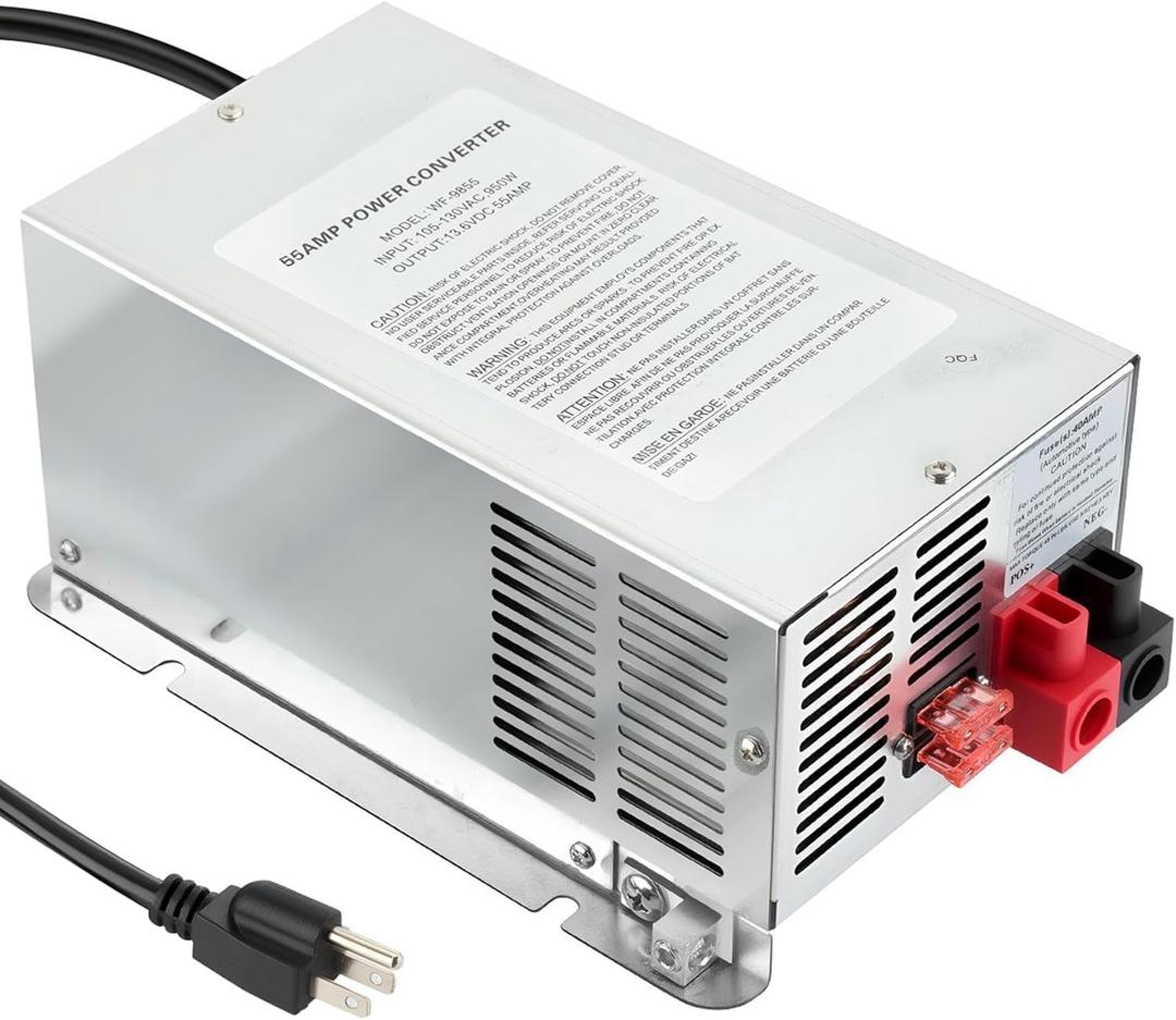 WF-9855 55 Amp Power Converterr, WF-9855-AD, Replace for RV Trailer Camper 9800 Series,Replace OE 9855-MBA, WF-9855-AD-MBA WF-9855AN WF-9855-LIS, Power 950w (Kit 1)