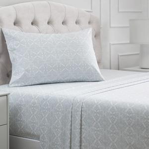 Mellanni Twin XL Sheets Set - 3 PC Iconic Collection Bedding - Hotel Luxury, Extra Soft, Cooling Bed Sheets - Wrinkle, Fade, Stain Resistant (Twin Extra Long, Laced Sky Blue)