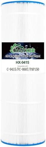 HANXER PLF150A Pool Filter Replaces for C-9415, Filbur FC-0687, CC150, CCRP150, PAP150, R173216, 160317, 160355, 160352, XLS-908, 10150, 150 Sq.Ft Swimming Pool Filter Cartridge, 1 Pack