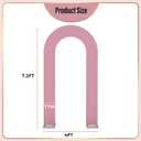 LEBENGURU Upgraded 7.2FT Open Arch Backdrop Cover, Dusty Pink Spandex Fitted Round Top Wedding Arches, Double-Sided U-Shaped Arch Chiara Stand Covers for Birthday Party Baby Shower Balloon Dcor