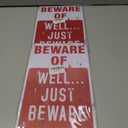 2 x Alotpower Halloween Decorations Metal Tin Sign for Outdoor Yard, Garage Wall, Rustic Vintage Beware of Well Just Beware, 7.8x11.8in