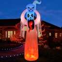 DomKom Halloween Inflatable Blow Up Decorations, 12FT Giant Terrible Spooky Ghost, Built-in LEDs for Holiday Party, Garden, Lawn, Yard, Patio Dcor