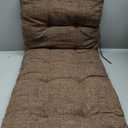 Outdoor Chasie Lounge Tufted Thick Cushion with Ties,Replacement Wicker Chair Cushion for Paito Fruniture,72x22x4inches,All Weather,Brown