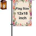 Garden Flagpole Stand with Shepherd'S Hook, for Garden Flag Stand 12x18 Flag | 1/2 Inch Thick 62 Inch High, Perfect for Garden Flag Holders for Outside (Solar Lights & Flags Not included)