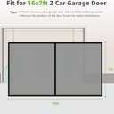Garage Door Screen, 16x7 Ft Magnetic Closure Heavy Duty Weighted Bottom Garage Screen Doors for 2 Car Garage, Fiberglass Mesh Anti Annoying Animal Out