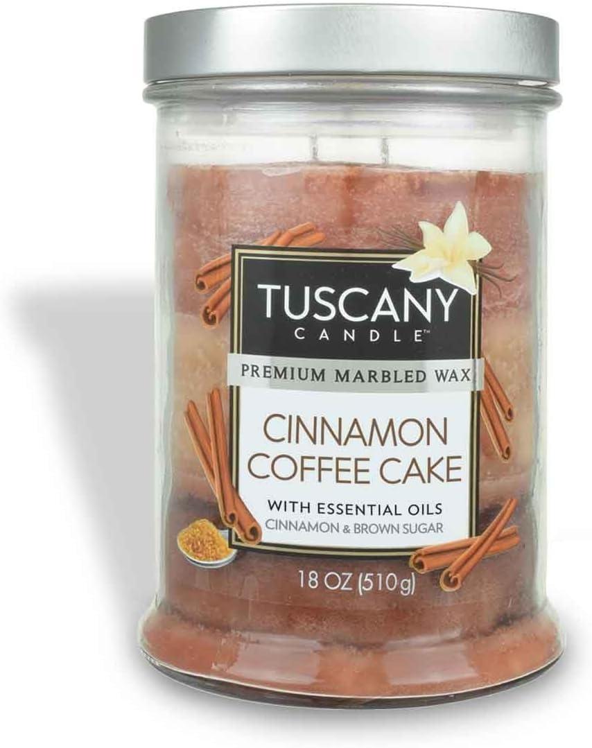 Tuscany Candle Cinnamon Coffee Cake Long-Lasting Scented Jar Candle, 18 oz