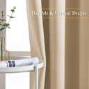 NICETOWN Blackout Draperies Curtains Panels - Window Treatment Thermal Insulated Solid Grommet Blackout Curtains/Panels/Drapes for Bedroom (Set of 2 Panels, 52 by 72 Inch, Biscotti Beige)