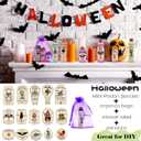 99 Pcs Apothecary Bottles Set with Halloween Stickers & Pendants - Tiered Tray Decor for Indoor Halloween Party Supplies