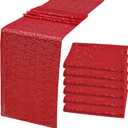 6 Pack Red Sequin Table Runner 12" x 72" Sparkle Table Runner for Baby Bridal Shower Wedding Birthday Party Table Decor (Red)