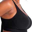 SHAPERMINT Bralettes for Women with Support - Adjustable Wireless Support Bra, Full Coverage No Underwire Seamless Bra (Black, XXXL)