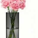 Flower Vase, Non-breakable Vases, 5" W x 8" H, Acrylic Grey Vase, Aesthetic Room Decor Cylindrical Modern Flower Vases for Table Centerpiece, Home Decor, Women Floral Arrangement Gift