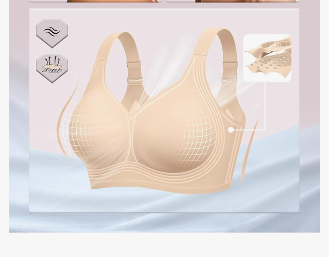 OEAK Womens Wireless Jelly Bra Plus Size Supportive Seamless Bras Full Coverage Push Up Comfortable No Underwire Tshirt Bras Small