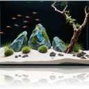 10 Gallon Glass Fish Tank, Aquarium Fish Bowl Cube for Betta Goldfish Snails Shrimp Aquatic Planting, Easy to Maintain Ultra Clear Rimless Dark Background Low Iron