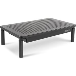 Allsop Metal Art Tri Level Stand, for 27" Monitors, 14.5" X 9.25" X 4.13" to 5.75", Black, Supports 30 Lb