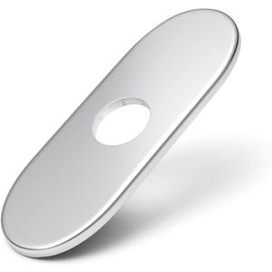 6 Inch Chrome Sink Hole Cover, Greenspring 4" Hole Cover Deck Plate, Round Bathroom Faucet Deck Plate, Faucet Escutcheon for Bathroom or Kitchen Vanity Sink Faucets Stainless Steel
