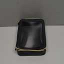 Soimeat Clear Makeup Bag, Portable Travel Cosmetic Bags, Multipurpose Leather Toiletry Bag with Zipper, Waterproof Transparent Cosmetic Organizer for Women, Medium, Black