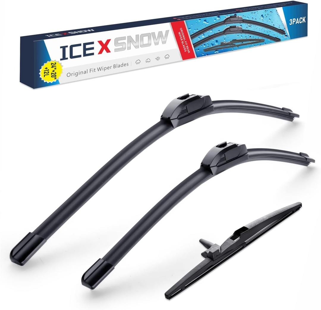 3 Wipers 24"/20"/12" Windshield Wiper Blades Fit for Toyota 4Runner 2023 2022 2021 2020 2019 2018 2017 2016 2015 2014 2013 2012 2011 2010 OEM Quality J/U Hook Adapter