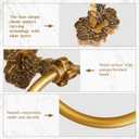 2 Pcs Antique Gold Toilet Paper Holder Towel Ring, Hand Towel Hanger Toilet Paper Roll Holder Wall Mount Retro Vintage Bathroom Hardware (Circle)