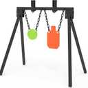 KNINE OUTDOORS AR500 Steel Target for Shooting Target Stand System Kit, 3/8" Thick 7"x 12" Silhouette Targets, 3/8" Thick 6" Gong Targets