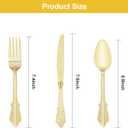 Bestluck 75PCS Gold Plastic Silverware for 25 Guests, Heavy Duty Gold Disposable Utensils Sets, Includes 25 Forks, 25 Spoons, 25 Knives, Elegant Cutlery Perfect for Wedding, Party