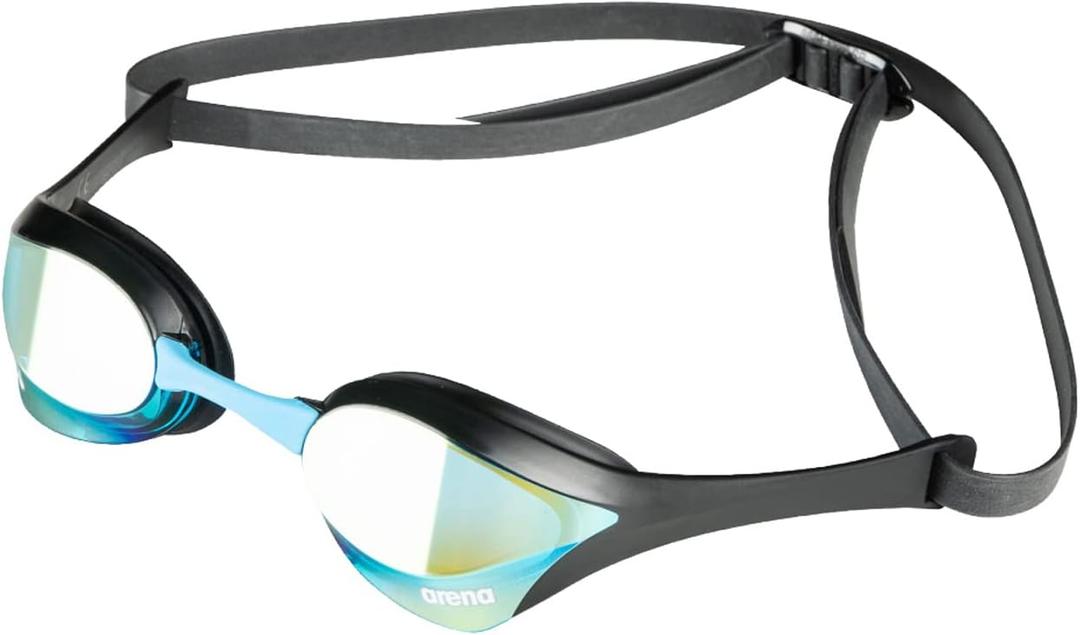 arena Unisex Cobra Ultra Swipe Racing Swim Goggles for Men & Women Anti-Fog Technology Dual Strap, Mirror/Non-Mirror Lens (Aqua / Black)