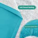 LUSHVIDA 2 Packs Vinyl Card Tablecloth with Flannel Backing 48x48 inch - Waterproof Plastic Picnic Table Cover for Square Folding Table Cloth with Elastic Corners, Teal