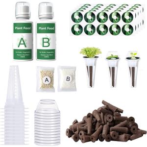Yoocaa 178pcs Seed Pod Kit for Aerogarden, Grow Anything Kit with 100 Sponges, A&B Nutrient Plant Food, 50 Labels, 12 Baskets, 12 Domes, Compatible with All Hydroponics Systems Yoocaa 178pcs Seed Pod Kit for Aerogarden, Grow Anything Kit with 100 Sponges, A&B Nutrient Plant Food, 50 Labels, 12 Baskets, 12 Domes, Compatible with All Hydroponics Systems