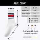 women's men's selected Athletic round neck socks cotton stripe socks 5/10 pairs (White)