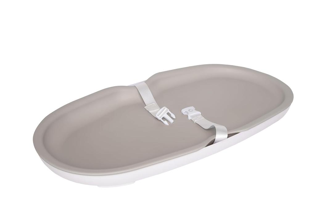 Ubbi Baby Changing Pad, Easy to Clean with Detachable Base, Lightweight, Waterproof Foam, Includes Safety Strap and Non-Skid Feet, Taupe