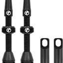 Thinvik Presta Tubeless Valve Stem 44/48/65/70/85mm,Super Light Alloy Presta Tubeless Valve Stem Kit for Tubeless Tires-2 Tubeless Valve Stem (with Aluminum Alloy Valve Cap) + Valve Core Removal Tool (Jet Black)