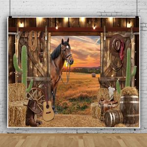 10x8ft Western Backdrop Barn Door Cowboy Backdrops for Photography Western Party Decorations Glitter Wild West Saloon Rodeo Background Large Banner Photo Booth Horse Theme Birthday Baby Shower
