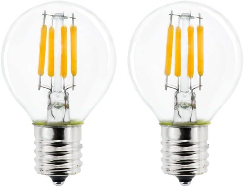2-Pack E17 Mini Globe Bulb S11 LED Light Bulb,E17 Intermediate Base 4W Warm White 2700K,40 Watt S11 G40 Incandescent Bulb Replacement for Desk Lamp,Cabinet,Closet, Non-Dimmable