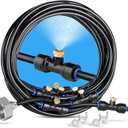 HOMENOTE Misting Cooling System, 26FT (8M) Misting Line + 7 Brass Mist Nozzles + Brass Adapter(3/4") Outdoor Mister for Patio Backyard Garden Greenhouse