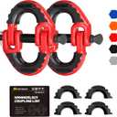 Safety Chain Connector Link, 1/2IN Tow Hitch Hammerlock Coupling Link, 2 Pack G80 Alloy Steel Tow Chain Connector, Quick Install & Remove, 12000 lbs Load Limit, Red