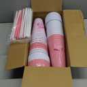 Skylety 24 Pcs 24 oz Pink Bow Tumbler Cups with Straw and Lid Coquette Bow Themed Party Favors 8 Design Reusable Preppy Plastic Travel Cup Gift Birthday Bridal Shower Supplies Decorations