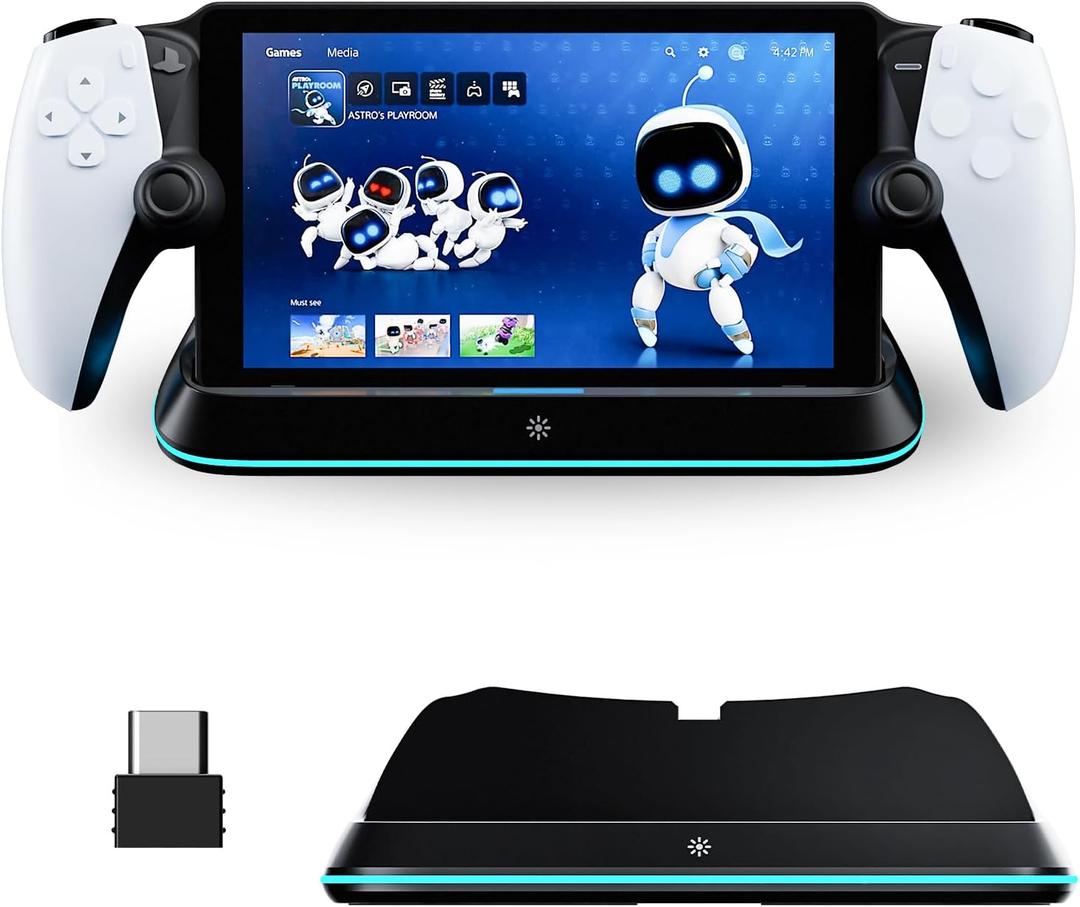 Charging Stand for PS Portal Remote Player, Charger Dock for PlayStation Portal,PS Portal Station with 7 RGB Light Modes and Type-C Cable (Black)