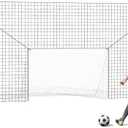 3-in-1 Soccer Goal with Rebounder & Backstop Net, Soccer Training Equipment for Backyard, Soccer Rebounder for Shooting, Passing & Ball Control, Kids & Youth