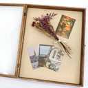 GraduatePro Shadow Box Frame 16x20 Display Case with Linen Back, Real Glass Window Door with Hinge, Picture Frame Wedding Bouquet Memorabilia Medals Photos Memory Box for Keepsakes, Carbonized Brown